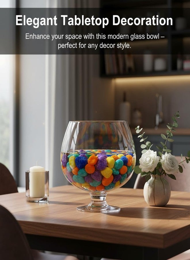 SUPVOX Glass Fish Bowl 6.7 Inch Round Goldfish Tank - Clear Glass Aquarium for Desktop Hydroponic Plants and Home Office Decor - Image 4